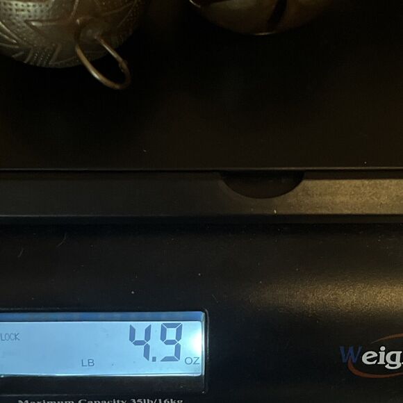 Vintage Sleigh Bell 2-1/2" Ornate Pattern Engraved Star Jingle Tarnished Silver - Picture 12 of 12